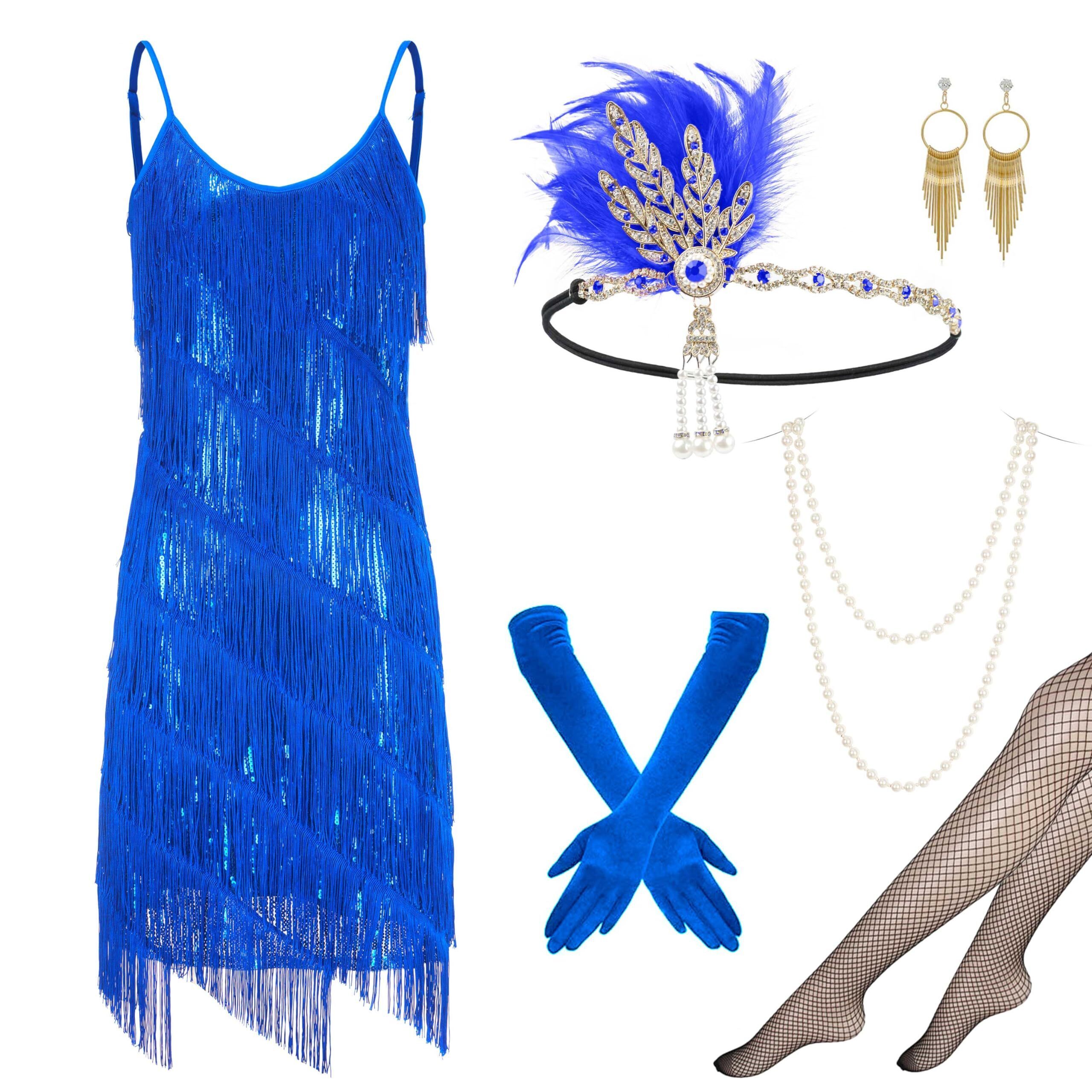 8673 1920s Flapper Dress Sequins Gatsby Dress Roaring 20s
